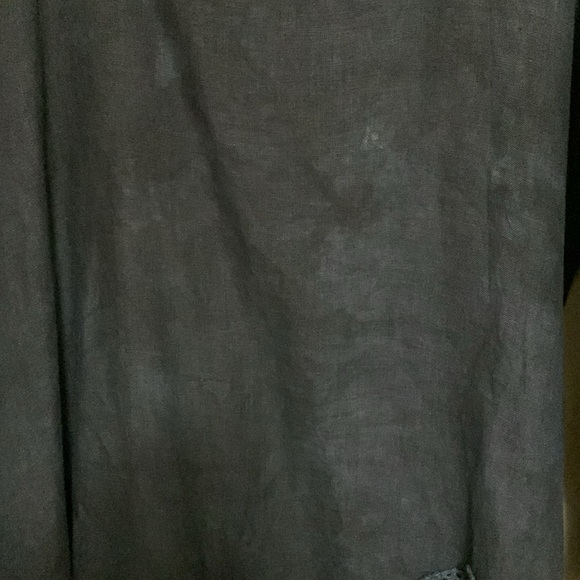 Steel Pony Women 100% Linen Crochet Tye Dyed Dark Blue Asymmetrical Dress XL - Picture 8 of 14